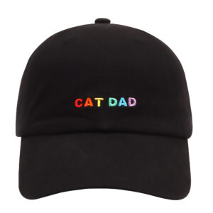 Black hat - Rainbow Cat Dad Text