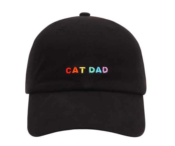 Black hat - Rainbow Cat Dad Text