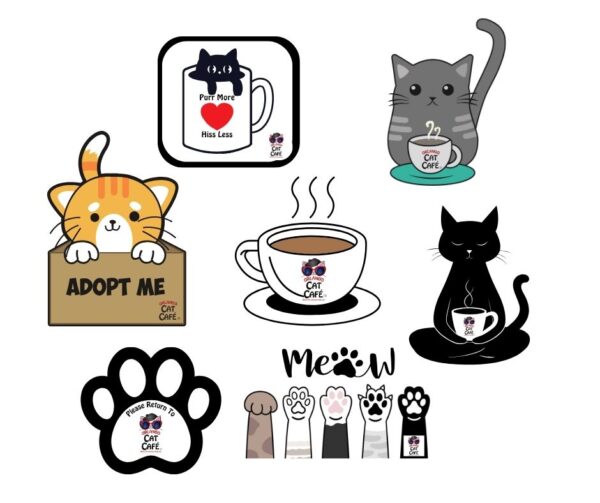 Stickers with cat themes